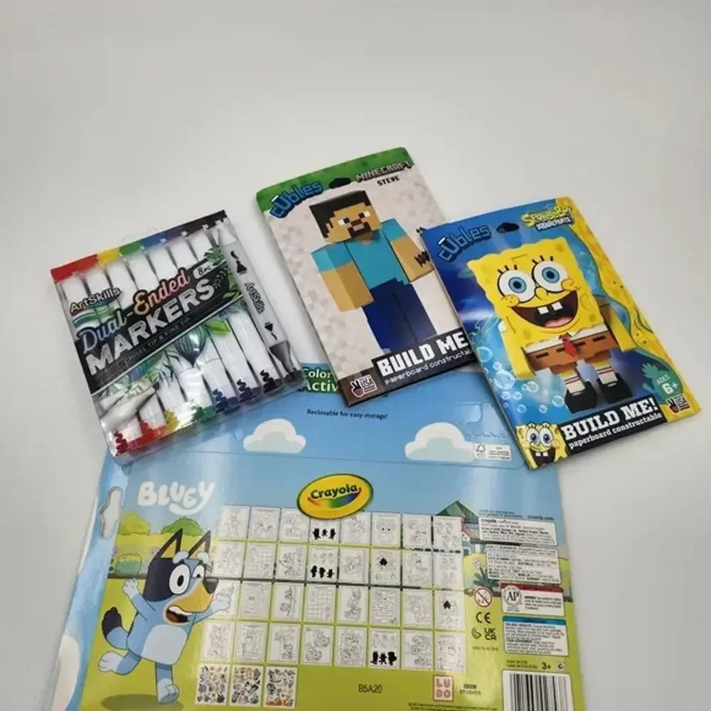 Crayola Bluey Color & Sticker Activity Set, Markers,Build Me SpongBob Mine craft